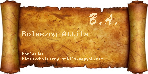 Boleszny Attila névjegykártya